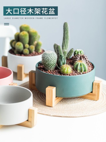 大號無孔北歐簡約盆器水培銅錢草盆栽水養陶瓷專用多肉大口徑花盆