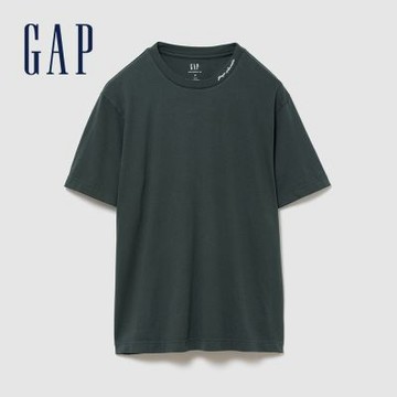 【GAP】重磅 Gap Logo 寬鬆短版T恤-深墨綠(895170)