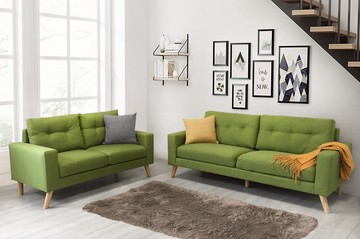 《翡翠》 新品 綠色 3+2沙發組 布沙發 三人座 二人座 亞麻布 日式 清新 自然 套房 客廳 工廠直營 【新生活家具】