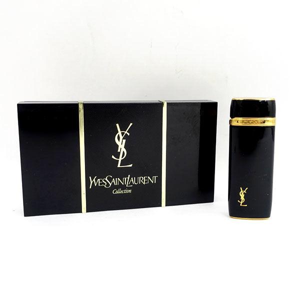 YVES SAINT LAURENT   イヴ・サンローラン  ガスライター ロゴ ブラック×ゴールド 未使用品 ケース メンズファッション 中古