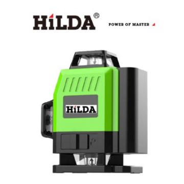 【HILDA】希爾達電動工具 迷你款專業十六線水平儀 室內室外可見強光 綠光自動打線貼地儀