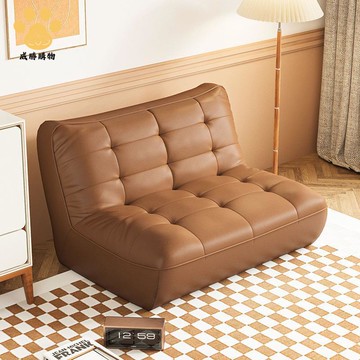現代復古輕奢簡約 皮質沙發椅 家用客廳小戶型 懶人直排休閑沙發ws9051
