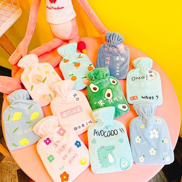 水捂子注水學生用冬季便攜毛絨熱水袋可愛少女心小型老式灌水焐子1入