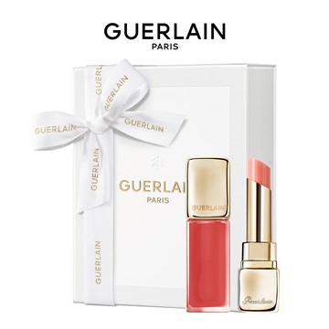 LINE禮物獨家組贈化妝包💛宋慧喬愛用【Guerlain】嬌蘭KISSKISS法式之吻護唇雙星組 309 奶茶杏色