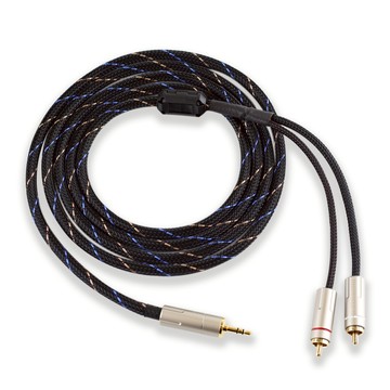 極美日本佳耐美音頻線 3.5mm - 2RCA【川木】全新【W112】1分2 rca 蓮花頭 手工發燒喇叭線 音箱線