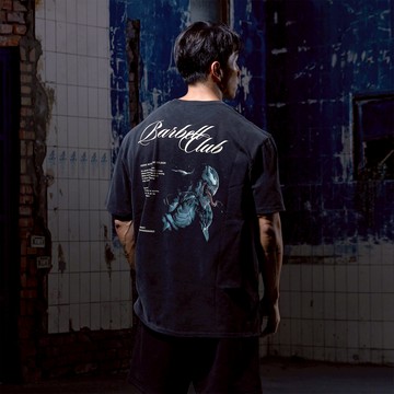VintageWash Oversized水洗短袖 - Barbell Club