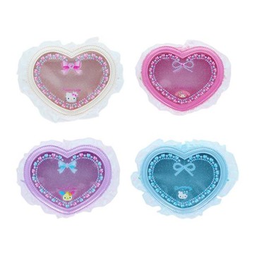 小禮堂 Sanrio 三麗鷗 愛心造型透明窗口收納包 (芭蕾款) Kitty 美樂蒂 花小兔 洽咪