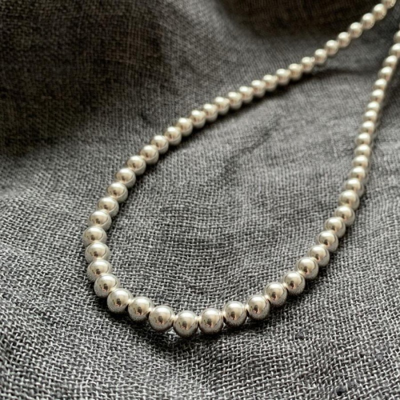 HARPO アルポ Navajo round silver beads necklace 45cm/5mm ナバホ