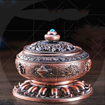 家用熏香香爐托廬室內供奉塔香盒子檀香小號純銅家居凈化空氣