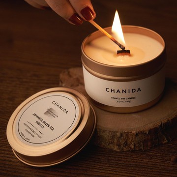 CHANIDA/旅行錫罐蠟燭/波羅尼花・紫玫瑰