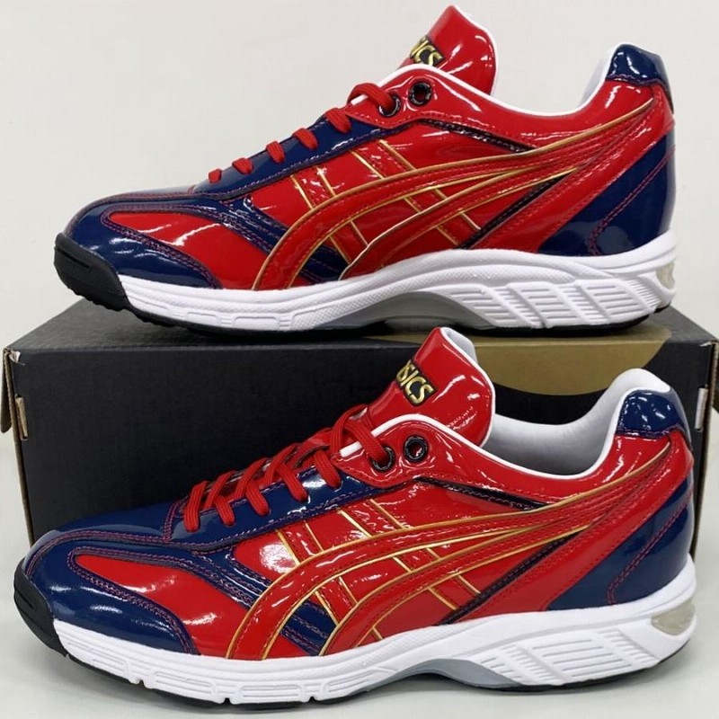 ASICS 【サイズ交換送料無料】ネイビー×レッド アシックス 野球