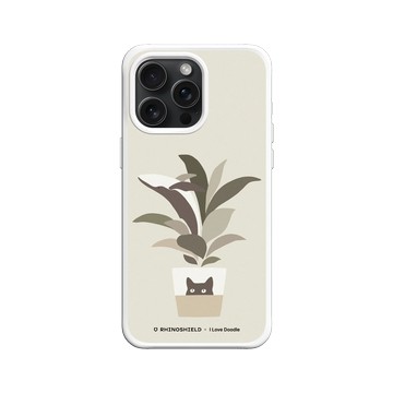 iPhone 15 Pro Max SolidX 白 - ilovedoodle (Lim Heng Swee) - Cat and Plant - 鯨魚在哪裏