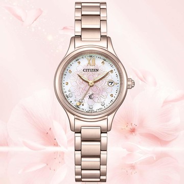 CITIZEN星辰 xC系列 櫻花 光動能 電波鈦金屬腕錶 新年禮物 推薦 送禮 27mm / ES9497-88X