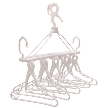 akachan honpo - 實用!可取下10連夾式衣架-白色