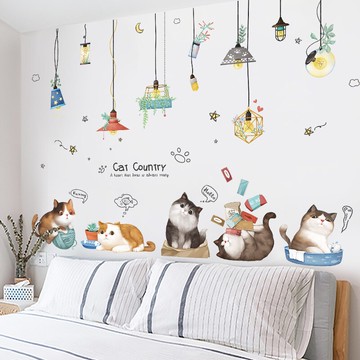 創意墻紙自粘臥室裝飾墻面貼紙床頭背景墻貼溫馨房間布置墻壁貼畫