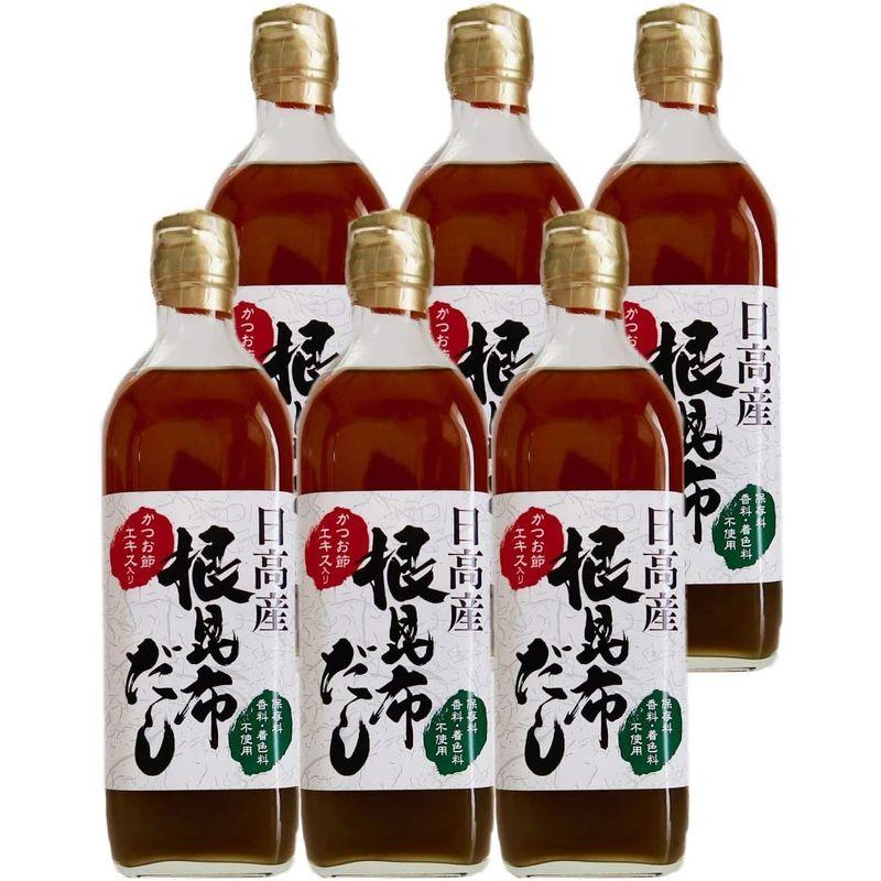 ヤマチュウ食品 日高産 根昆布だし かつお節 エキス入り 500ml x 6本