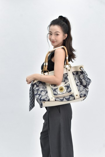 coach 藍色 中古牛仔肩背包 托特包