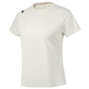 Descente 迪桑特 短袖上衣 女裝 排汗 象牙白【運動世界】SQ322PTS71-IVY0