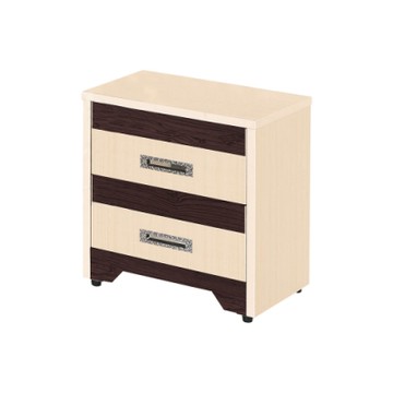 Birdie南亞塑鋼-洛娜1.7尺二抽塑鋼床頭櫃/抽屜收納櫃/置物櫃(白橡色+胡桃色)-51x41x55cm