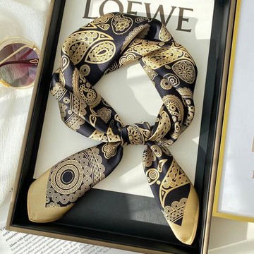 春秋洋氣時尚100%桑蠶絲圍巾女經典腰果花真絲絲巾杭州絲綢中方巾