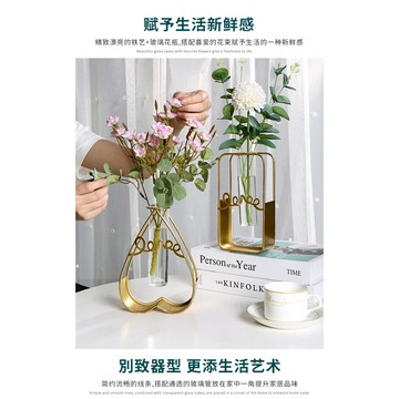 [台灣現貨]北歐鐵藝輕奢水培容器壁飾掛件 家居客廳背景牆植物花裝飾掛件可壁掛免打孔