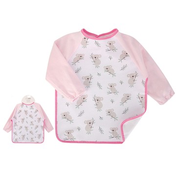 美國 luvable friends 嬰幼兒長袖防水圍兜/畫畫衣/吃飯衣單入組_無尾熊家族_LF41391