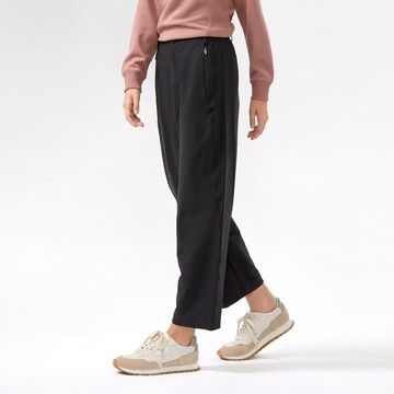 Hang Ten- 保暖四面彈刷毛錐形長褲-女(黑色)