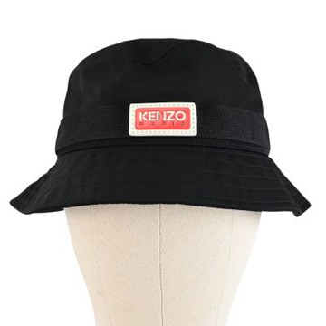 KENZO 皮標LOGO標誌漁夫帽/遮陽帽(黑)