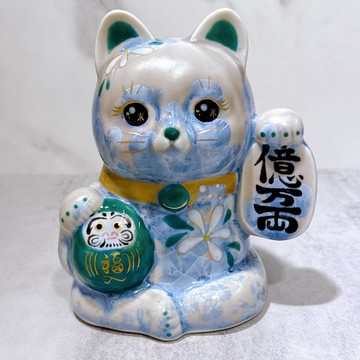 【達摩招財】日本清水燒招財貓 | 達摩 花結晶 銀藤 億万両