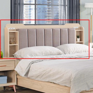 簡約北歐風瓦妮莎6尺床頭片（附插座）