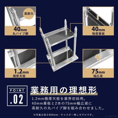 ステンレス コンロ台 業務用 調理台 700×600×650 板厚1.2mmモデル 70