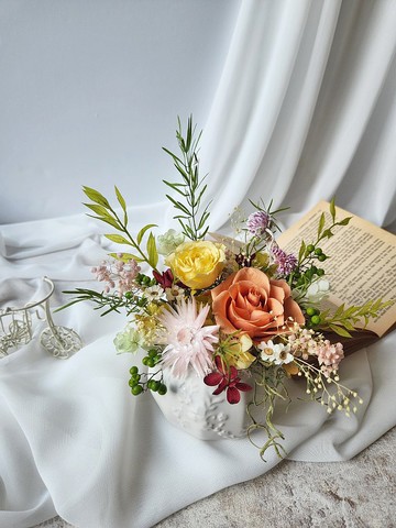 初春永生盆花 開幕盆花 生日禮物 永生盆花 乾燥盆花 新居落成