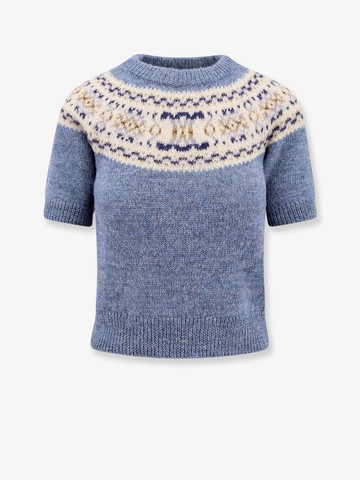 Wool sweater with fair isle motif - CELINE - gender_Woman