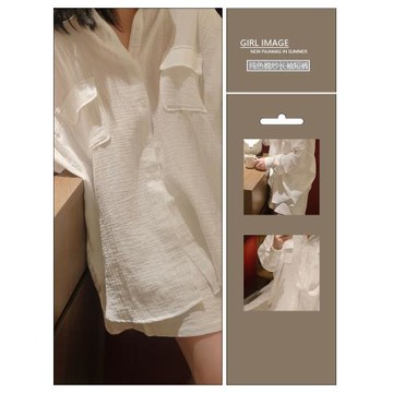 白色高級感純棉紗布睡衣女款夏季新款雙層紗家居服套裝小個子外穿