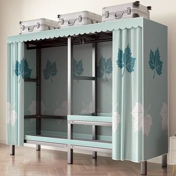 免運 附發票 衣櫃 簡易衣櫃 家用衣櫃 小戶型衣櫃 租房衣櫃 全鋼架衣櫃免安裝折疊布衣櫃家用臥室出租房大衣專用長款全掛衣櫥