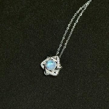 月光石項鍊 |月光石 藍月光石 月光 平靜情緒 寶石項鍊 925純銀 S25AS29-002