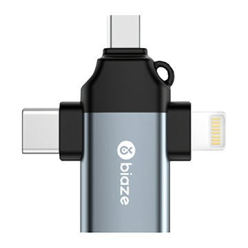 畢亞茲 OTG三合一轉接頭 38 x 16 x 8mm A65 1個  金屬灰