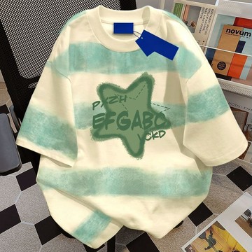 [APOPHENIAN]條紋新款運動T恤男女同款寬鬆POLO百搭潮牌學生打...