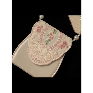 復古花朵珍珠手提斜挎刺繡