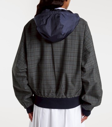 Prada Checked hooded virgin wool jacket