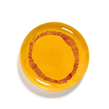 比利時Serax｜OTTO圓盤2入禮盒組19cm-黃/紅圈