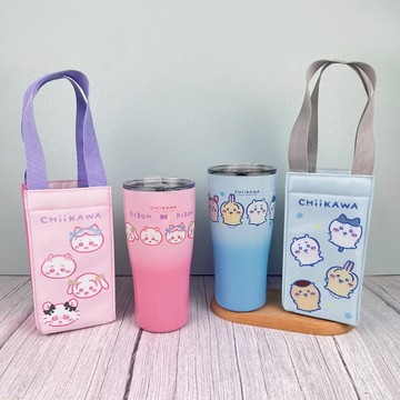 【吉伊卡哇】不銹鋼曲線900ml冰壩杯提袋組