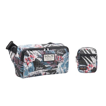 反光骷髏系列 單肩斜背胸包附迷你小包-織錦紅