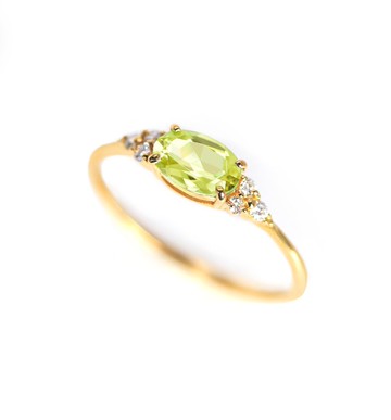 न्याया石 & 鑽石 K18 戒指 橢圓形切割 ~Ello Ulmia~