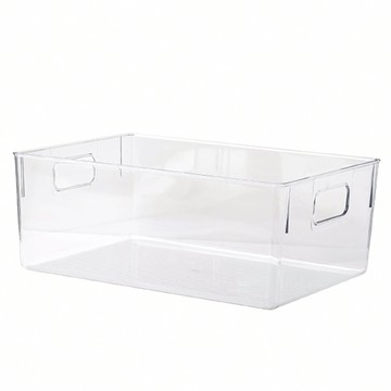 萬用手提透明置物盒/收納籃/收納盒 35 x 25.3 x 15cm  透明色  1個