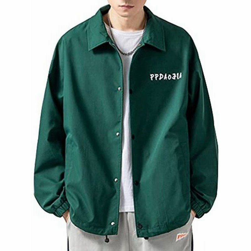 ジャケット メンズ オシャレ カジュアル ジャンパー ストリート ゆったり 英字 立ち襟 長袖 春秋 アウター トップス 韓国ファッション 通販 Lineポイント最大get Lineショッピング