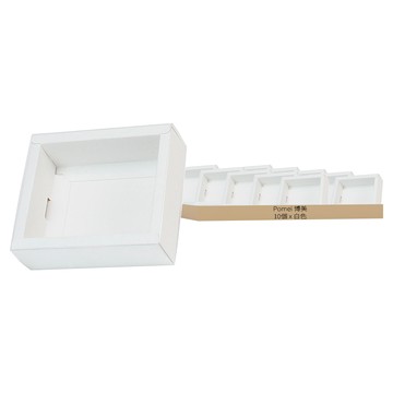 Pomei 博美 抽屜盒 WT12 PET袖套 10入/包 外徑12.9x11x4cm 內徑約11x9x4cm  白色  1組