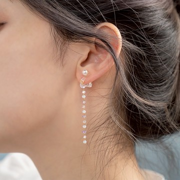 蛋白系粉紫晶透鴨嘴耳夾-B20016