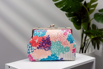 【花園的飛鳥-粉紅】方形金屬口金包 #隨身包#古著#日式#可愛