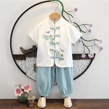 漢服男童夏季女童民國風半身裙兒童中國風六一古裝演出服寶寶唐裝